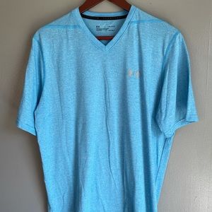 Light Blue UA Threadborne V-Neck